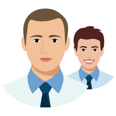 Business office staff member icon flat design isolated vector illustration on white