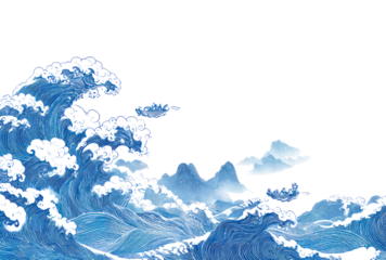 Powerful wave sweeps, vibrant surge of aquatic energy