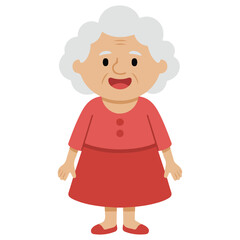 Cheerful elderly woman with silver hair making OK gesture cartoon vector illustration