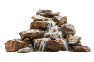 Water cascade over rocks creates peaceful, refreshing sight