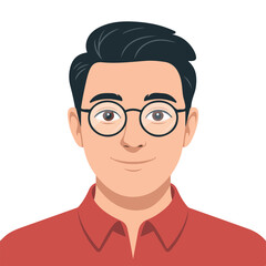 Man neutral calm face expression male emotions handsome cartoon character vector