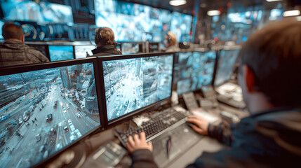 Vigilant Surveillance: Expert Team in Action at a Buy Security Operations Centr (SOC)