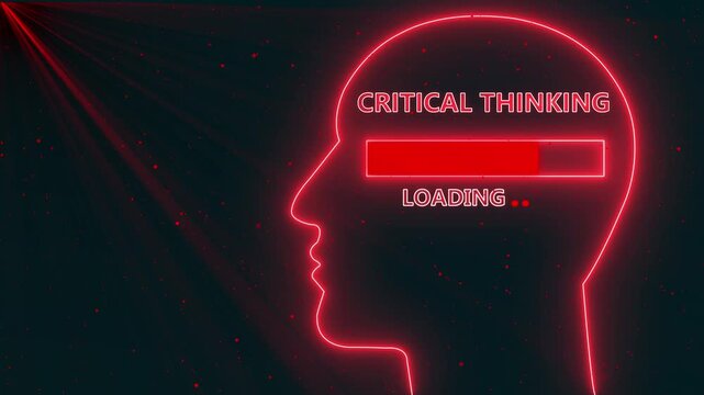 Futuristic Brain Critical Thinking Loading Screen Animation. Modern Technology and Artificial Intelligence  Critical Thinking Loading Animation