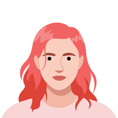 Portrait of redhead woman avatar of caucasian girl adult for social network vector