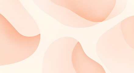 Soft flowing abstract organic shapes in gradient pastel peach and cream tones