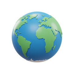 Naklejka premium Earth Globe Illustration World Continents Cartography Geography Sphere Planet