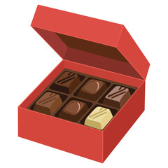 Various chocolate Valentine assortment image illustration isolated on white background