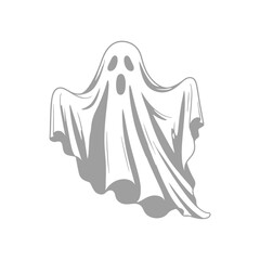 Vector art of cute cartoon ghost