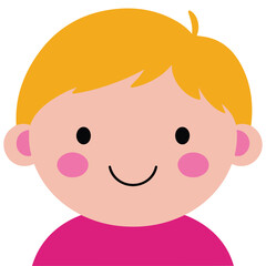 Cartoonstyle girl red hair ponytail smiling cheerfully school graphics childrens