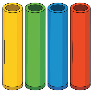 Pool noodle floats stack foam swimming pool noodles isolated vector illustration