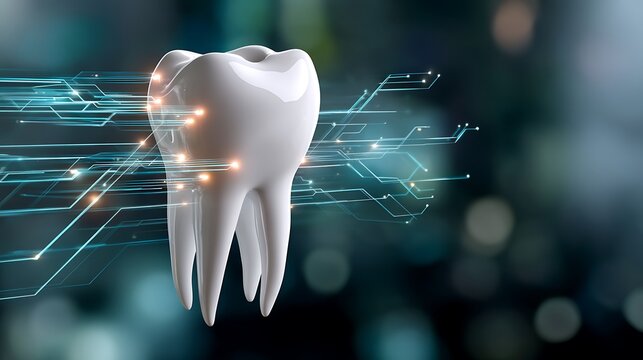 Digital Tooth Icon Representing Modern Dental Technology and Innovation Concepts