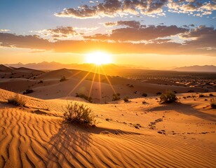 Dramatic desert sunset