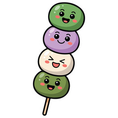 Mochi character design wallpaper free space text vector illustration on white