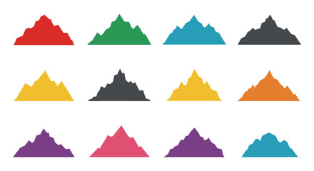 colorful mountain silhouettes arranged in neat rows