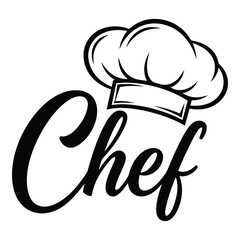Vector art of chef hat and text logo