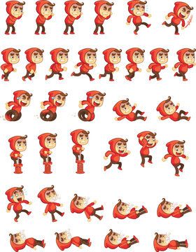 Scared Red Hood Poo Game Sprite Sheets