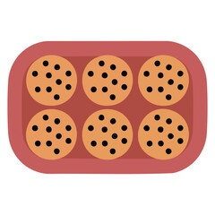 Baking cookies process illustration isolated vector illustration on white background