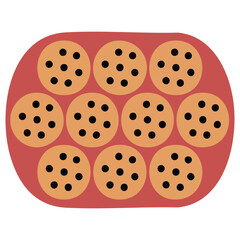 Homemade cookie preparation scene isolated vector illustration on white background