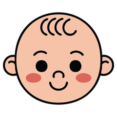 Cute baby sticking out tongue playful expression isolated vector illustration on white background