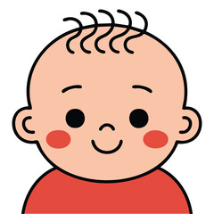 Infant with tongue out funny face isolated vector illustration on white background