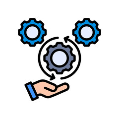Process Management lineal color icon