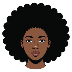 African female profile character design isolated vector illustration on white background