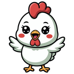 Chicken mascot design elements for branding isolated vector illustration on white background