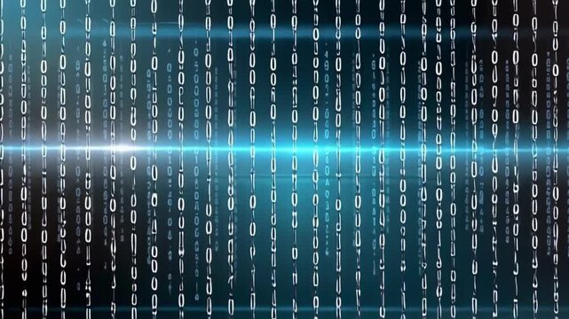 Digital binary code rain background for technology cyber security and data stream 100