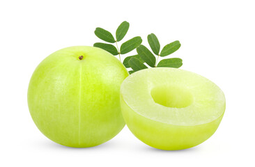 Fresh Indian gooseberries on transparent png ( Image from camera)