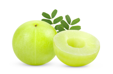 Fresh Indian gooseberries on transparent png ( Image from camera)