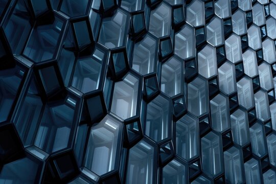 Abstract geometric pattern of dark hexagonal shapes