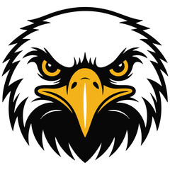 Eagle head logo for sportswear isolated vector illustration on white background