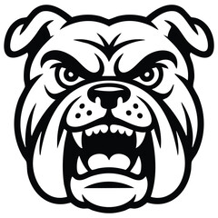 Bulldog mascot head logo design isolated vector illustration on white background