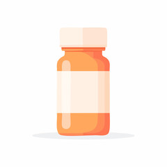Obraz premium Flat Design Pill Bottle Mockup Illustration for Medical or Pharmacy