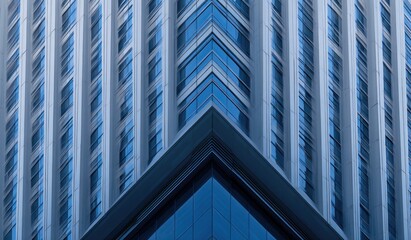 Architectural detail of a modern skyscraper