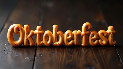 Oktoberfest lettering made with pretzels