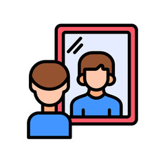Self Reflection lineal color icon