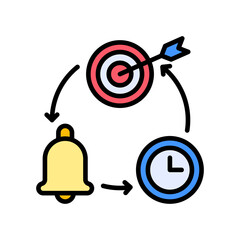 Time Bound Goals lineal color icon