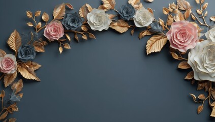 Floral arrangement on dark background