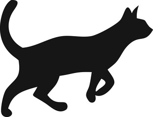 Vector cat silhouette icon. Simple flat design isolated on white, great for pet brands, apps, and web use.