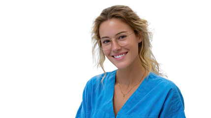 Smiling Medical Professional: A cheerful and accomplished medical professional, radiating warmth and expertise, gazes with a welcoming smile. A testament to dedication and compassionate care.