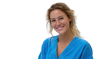 Smiling Medical Professional: A cheerful and accomplished medical professional, radiating warmth and expertise, gazes with a welcoming smile. A testament to dedication and compassionate care.
