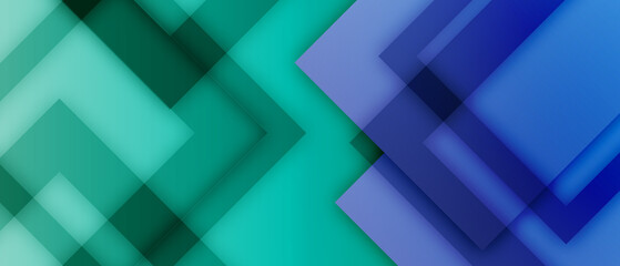  abstract blue and green background with realistic papercut 