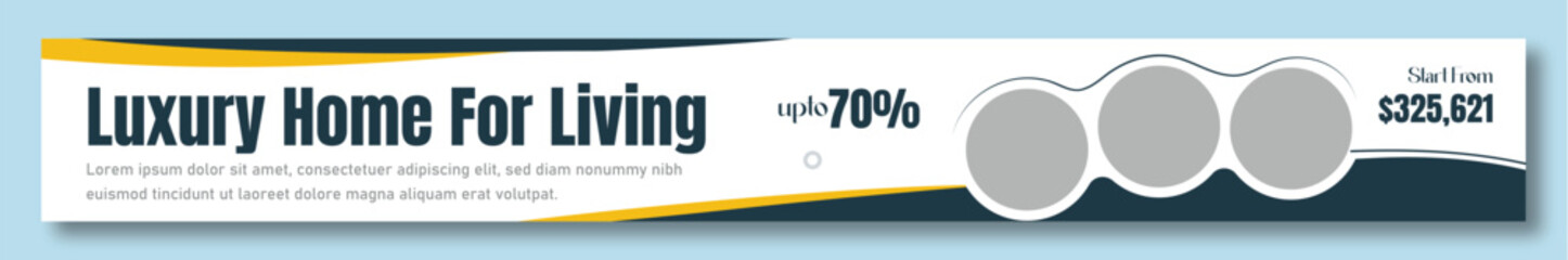 Real estate agency linkedin profile banner, large promotion web banner and social media