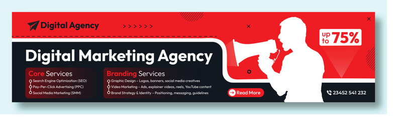 Corporate simple business linkedin profile banner and social media cover design