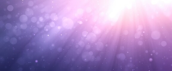 Obraz premium A soft gradient of purple and pink hues with radiant light rays and glowing bokeh effects, creating a dreamy, ethereal atmosphere.