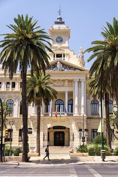 Main facade of Malaga Town Hall on Paseo del Parque