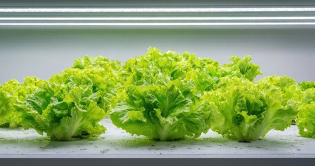 Fresh green lettuce in a controlled environment farm