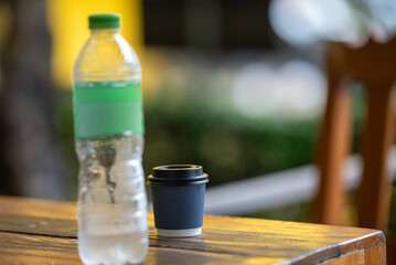 Refreshing Drink and Coffee on Table