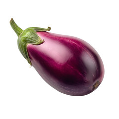 Fresh Purple Eggplant Isolated on Transparent Background